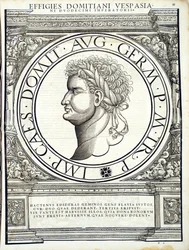 Domitianus, illustration from Imperatorum romanorum omnium orientalium et occidentalium verissimae imagines ex antiquis numismatis